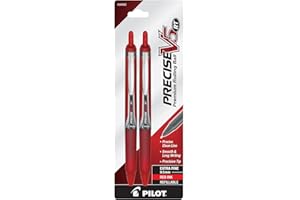 PILOT Precise V5 RT Refillable & Retractable Liquid Ink Rolling Ball Pens, Extra Fine Point (0.5mm) Red Ink, 2-Pack (26082)