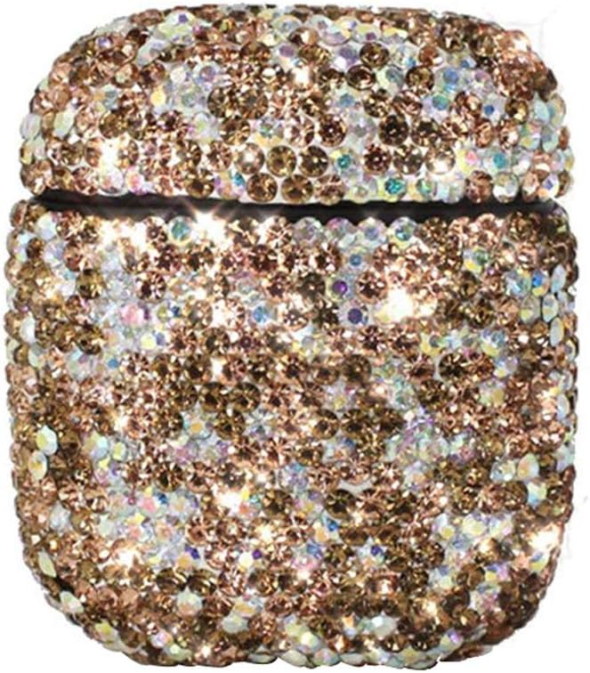 Luxurious Rhinestone AirPods Case, Protective Bling Diamonds AirPod Charging Protective Case Cover for Apple I10/I12 TWS (Gold)