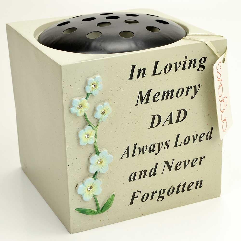 Angraves Special Dad Diamante Flower Graveside Memorial Pot Grave Vase