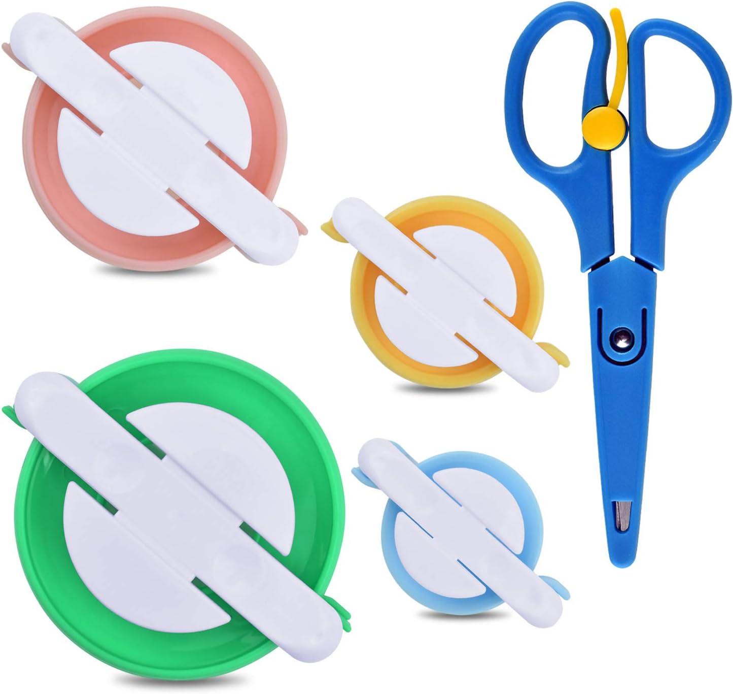 Alcoon 4 Sizes Pom Pom Maker Set for DIY Pompom Kit Fluff Ball Weaver Maker with Thread Cutter Sewing Scissors