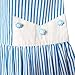Sunny Fashion Girls Dress Blue White Stripe Collar School Short Sleeve Size 5-12