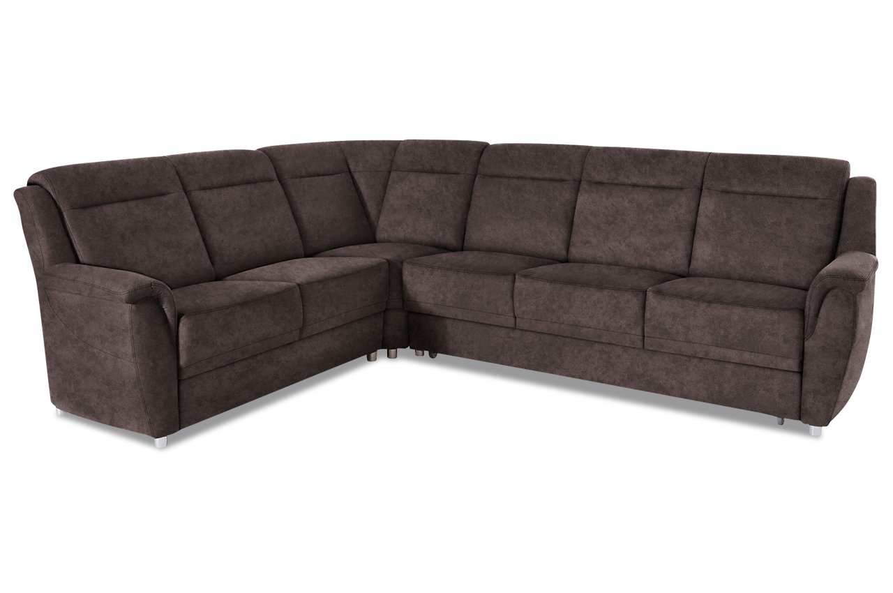 Sofa Couch Sit&More Rundecke Katarina Braun mit Federkern Amazon.de