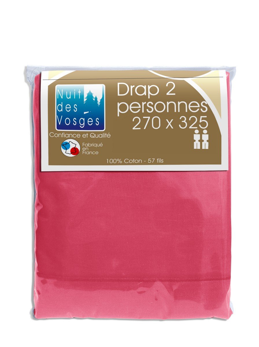 Night of the Vosges cotoval Bed Sheet Cotton Raspberry 270 x 325 cm