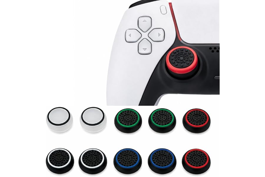Kit com 10 Grips de silicone para Controle, Compatível com PS2, PS3, PS4, PS5, XBOX,Nintendo switch e Steam Deck Protetor Ana