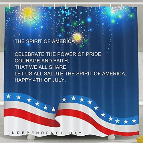 ALGHK Happy 4th Of July Custom Waterproof Shower Curtain Bathroom Curtains 60x72 Inches