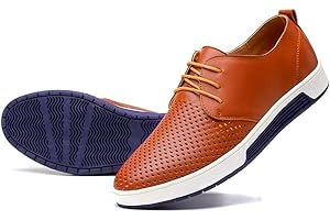 konhill Men's Casual Oxford Shoes - Breathable Dress Shoes Loafers Lace-up Flat Sneakers