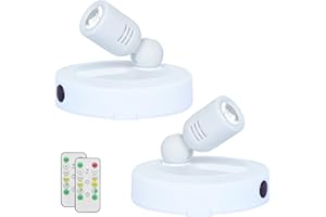 HAMVIDNE LED Spotlight, Battery Operated Spotlights with Remote, Up Lighting for Indoor Plants, Dimmable Tree Spotlight, Picture Lights for Wall Art Display Dartboard Painting Artwork Accent Frames