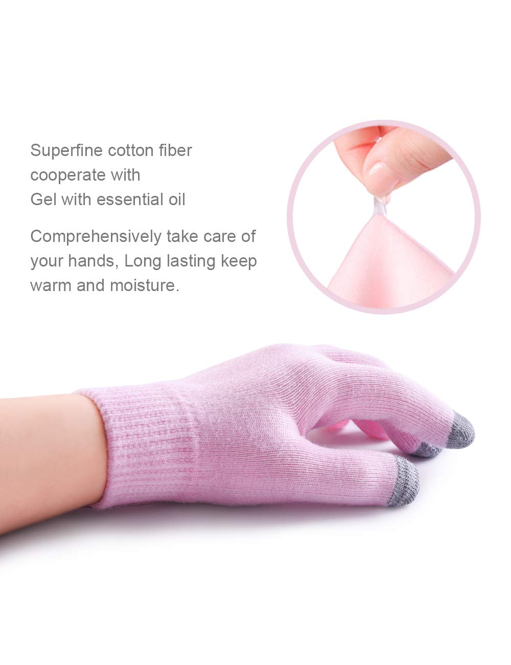 Donfri Gel Moisturizing Gloves Day Night Instantly Repair Eczema Dry Rough and Cracked Hands Sleeping Gloves Spa Gloves with Touchscreen (Full finger with touch screen) : Beauty