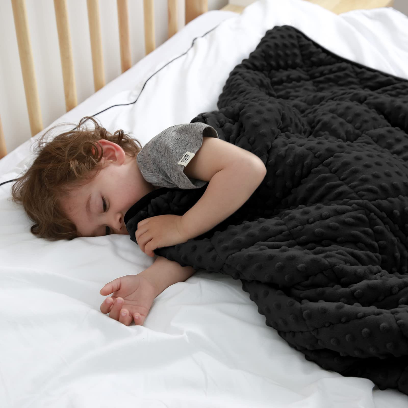 Photo 1 of MAXTID 5 Pound Weighted Blanket for Kids Reversible Heavy Sleep Blankets Washable Weighted Blanket Design for Boy (Black 5lbs 36x48 inches)