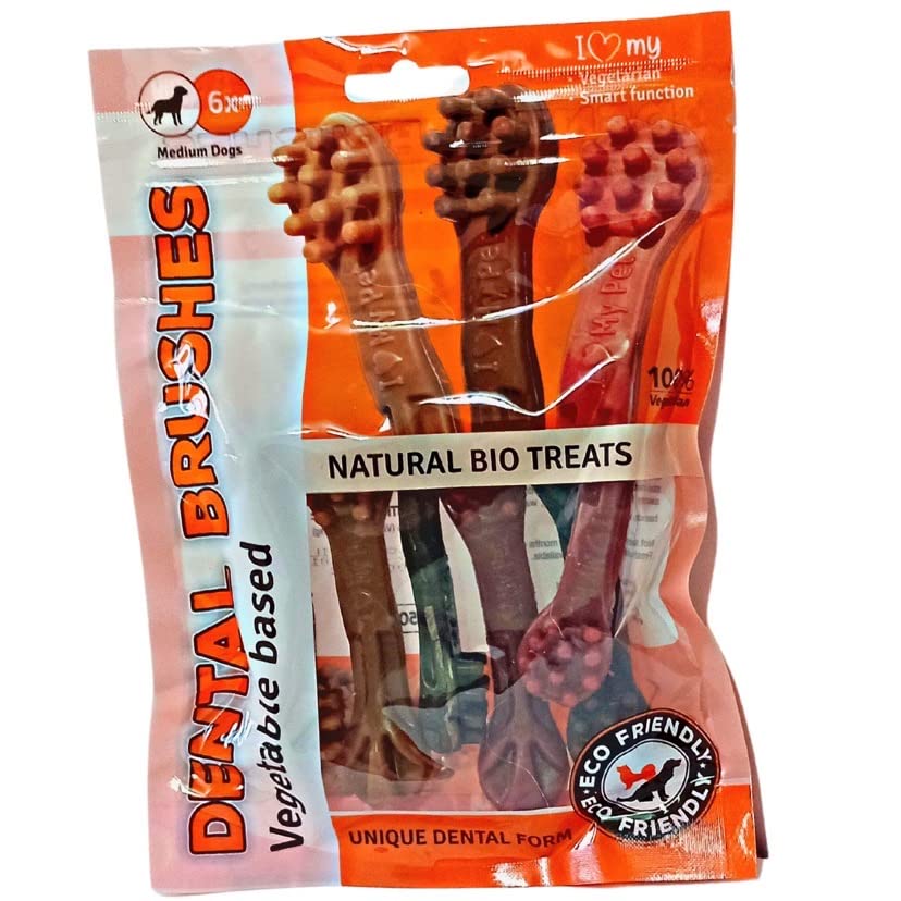Dental Brushes for Dogs 6 Pack 150g (vegetable based)