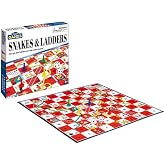 Playmaker Toys Snakes and Ladders Classic Board Game in a Compact Box, 8-inch Square, Interactive Toy