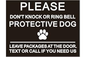 Please Don’t Knock or Ring Bell Sign Magnet Sticker, 4.25x5.5 inch Magnetic Delivery & Dog Warning Sign for Assistance Dsek B