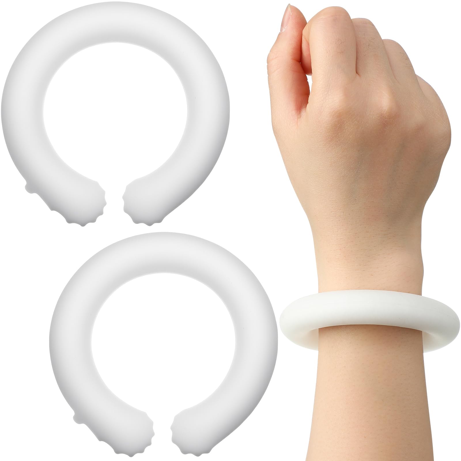Photo 1 of CroBlissful 2 Pcs Ice Wrist Cooler Wrist Cooling Tube Hand Cooling Wristband Reusable Wearable Tube Ice Bracelet Gel for Hot Weather Summer Outdoor Indoor Heat Dissipation(White)