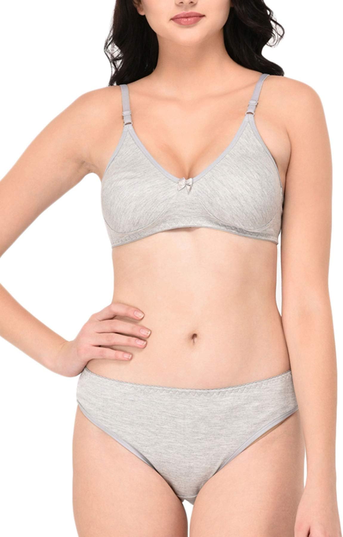 SIMONI Women's Poly Cotton Non-Wired Bra and Panty Set