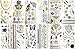 BohoTats Tattoos - Set 1 of 12 Sheets - Over 100+ Intricate Designs - Stunning Flash Metallic Boho Tattoos - Non Toxic - Quality Guarantee - Temporary Metallic Tattoos