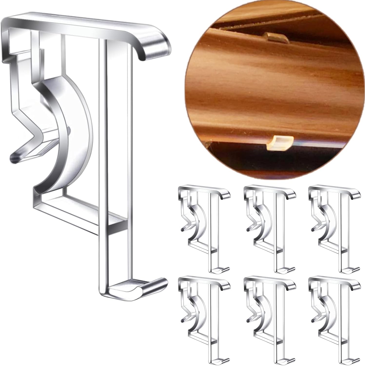 Window Treatment Hardware - Valance Clips for Blinds, 2 Inch Clear Valance Retainer Clips, Hidden Valance Clips for Wood or Faux Wood Horizontal Blinds Valance (6 Pieces)