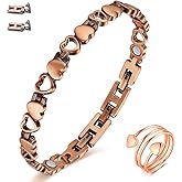 Cigmag Copper Bracelet for Women Ultra Strength Magnetic Bracelet & Ring Solid Pure Copper with Adjustable Tool (Love)