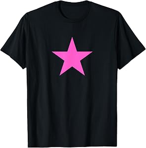 Pink Star on Multiple Colours T-Shirt
