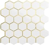 DICOFUN 10-Sheet Hexagon Peel and Stick Backsplash