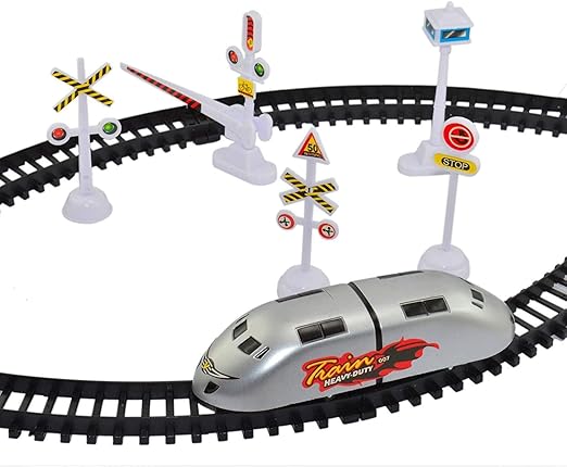 EVEZA High Speed Battery Operated Train Set for Kids (Small Metro)