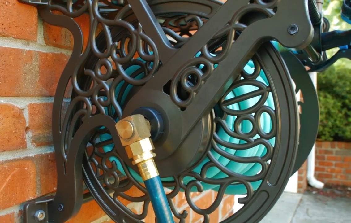 Liberty Garden 707 Decorative Wall Mount Garden Guide Hose Reel, Bronze : Garden & Outdoor