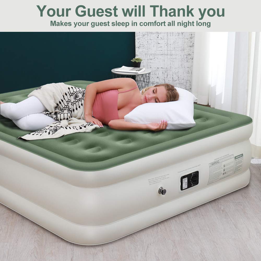 Veken Queen Air Mattress with Builtin Pump, Inflatable 18" Elevated