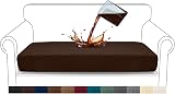 Granbest Premium Water-Repellent Sofa Seat Cushion Covers 2 Seater Chocolate view 1