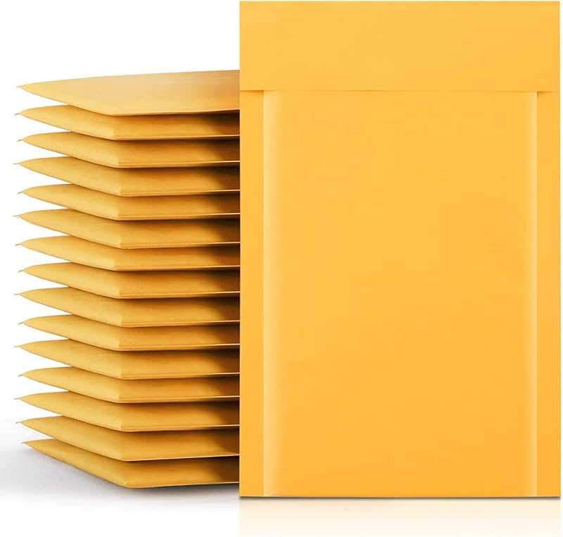 Switory A5 Padded Envelopes 15.3x22.9cm Kraft Bubble Mailers 25pcs
