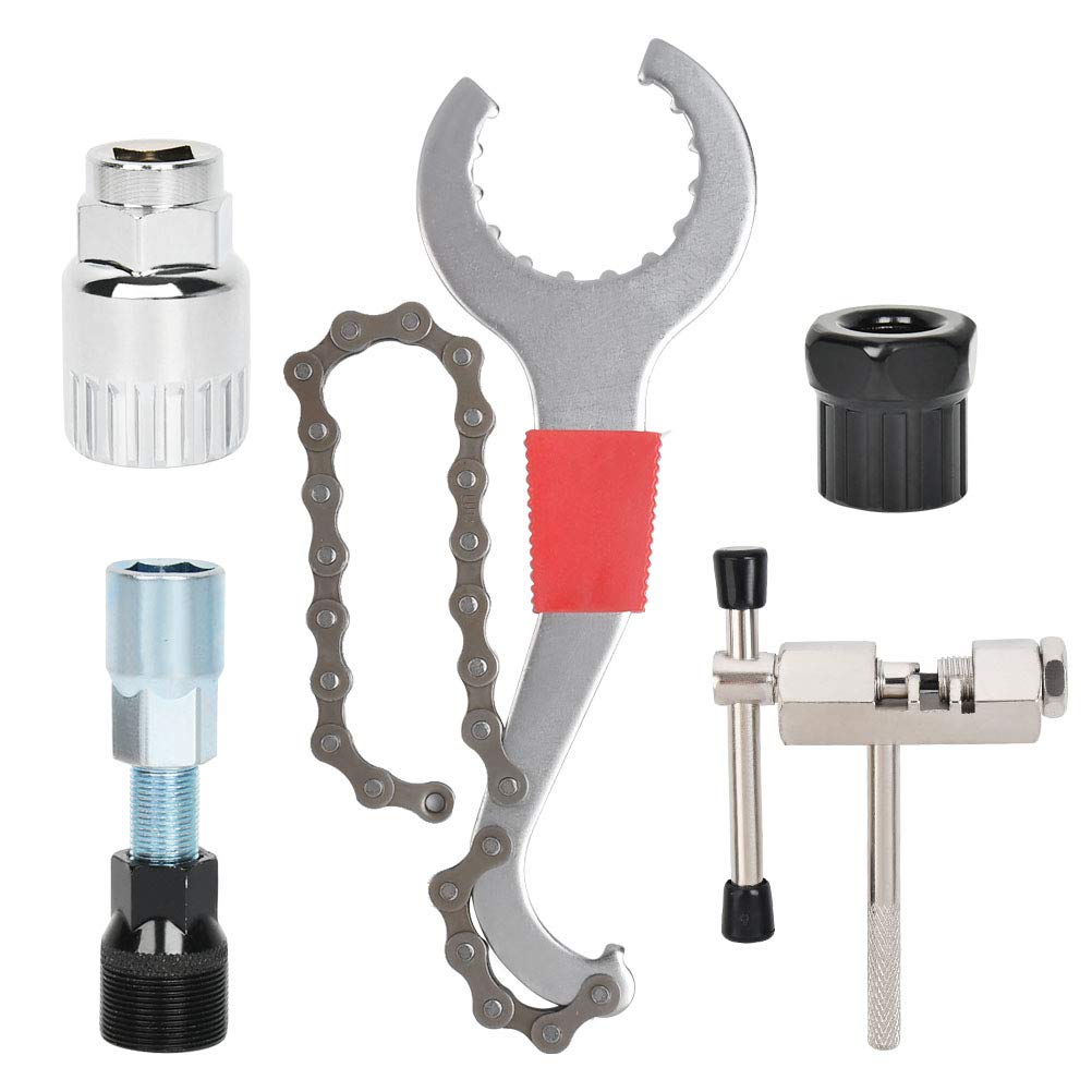 “N/A” 5 Pcs Bike Cassette Removal Tool Bicycle Repair Tool Kits Universal | Bicycle Chain Tools Set Bicycle Chain Remover, Chain Cutter, Crank Puller Remover,Bottom Bracket Remover, Freewheel Remover