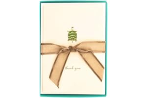 Graphique Turtle La Petite Presse Boxed Thank You Notes - 10 Embossed and Embellished Gold Foil Turtle Thank You Cards with Matching Envelopes, 3.25" x 4.75"