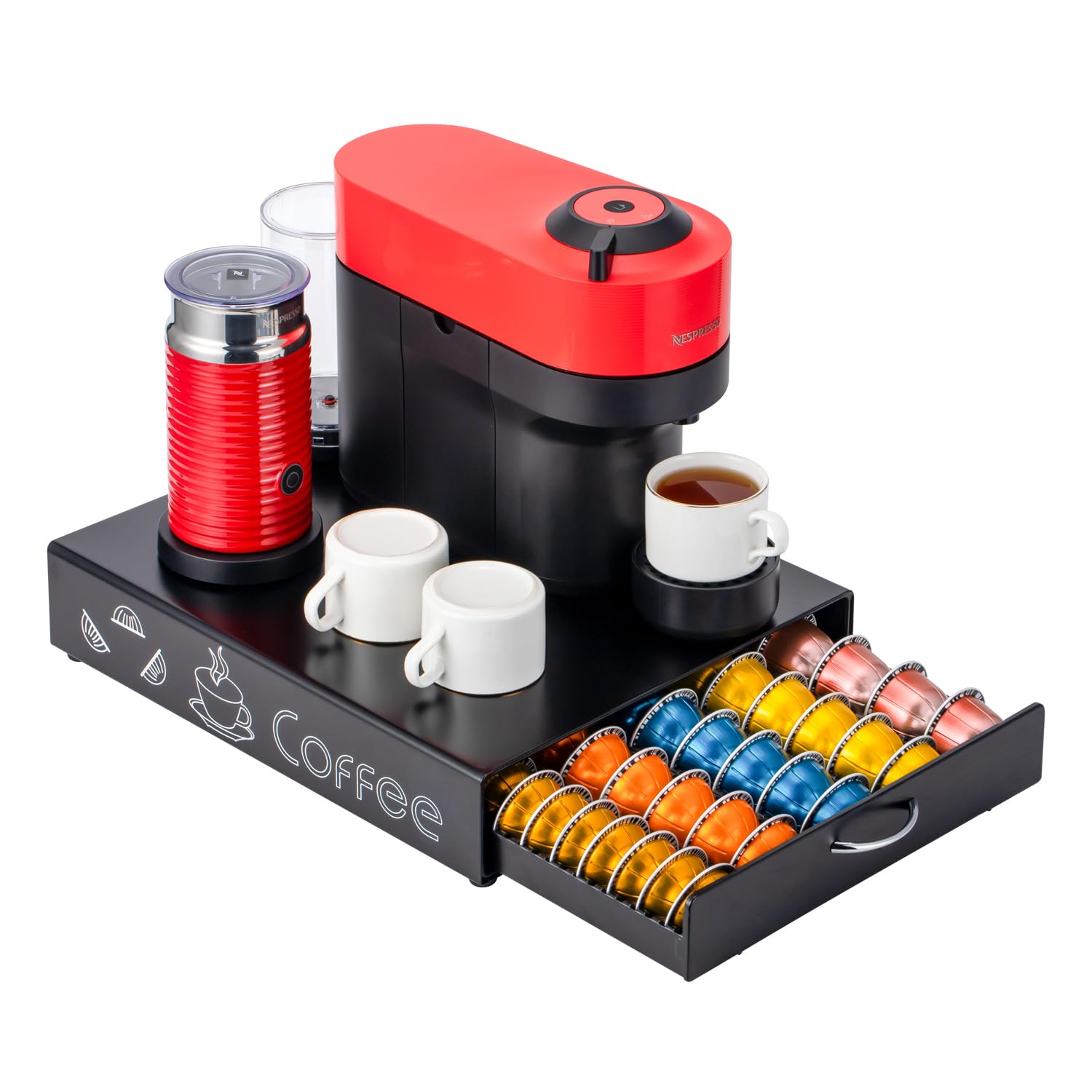 Photo 1 of FlagShip for Nespresso Pod Holder Coffee Pod Drawer for Vertuo Pod Organizer Graffiti Style Large Capacity Fits All Size Vertuo Pods