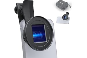 NEEWER 1.55X Blue Flare Anamorphic Phone Camera Lens with 17mm Threaded Clip, 4 Elements 4 Groups 2.4:1 Wide Screen Cinematic
