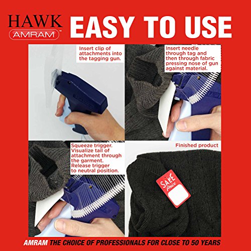 Amram Hawk Fine Tagging Gun Kit for Clothing Includes 1250 2 Inch Attachments and 5 Needles, for Fine Tagging Applications and Used by Industry Professionals - Thumbnail 5