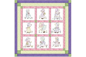 Material Maven Quilt Kit Sunbonnet Babies/Pre Cut Ready to Sew/Finished Embroidery