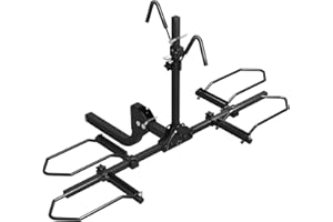 MEEVIZ 2 Bike Racks for Tow Hitch 180 lbs Capacity for Bikes, Electric eBikes, Fat Tire, Road Bikes and MTB, Tilting Folding E-Bike Rack for Car SUV Pickup Truck RV Camper - 2 inch Receiver