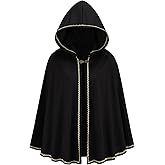 GRAJTCIN Renaissance Medieval Hooded Cape Adult Velvet Cloak Halloween Party Victorian Capelet for Women