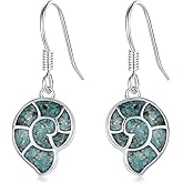 Ocean Earrings 925 Sterling Silver Turquoise Sea Animal Dangle Drop Earrings Beach Themed Jewelry Gifts for Women Girls