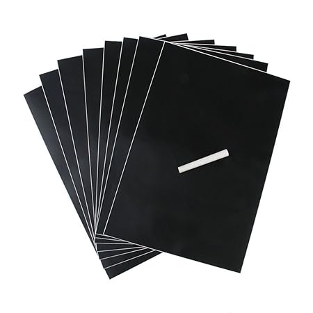 LUOEM Tafel-Aufkleber Wand Tafelfolie Selbstklebende Kreidetafel Wandtattoo Tafel 8 Stück mit 1 Kreide