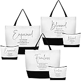 Abbylike Christian Gift Bags Bible Verse Tote Bag Religious Cosmetic Makeup Bag Valentines Inspirational Gifts for Women