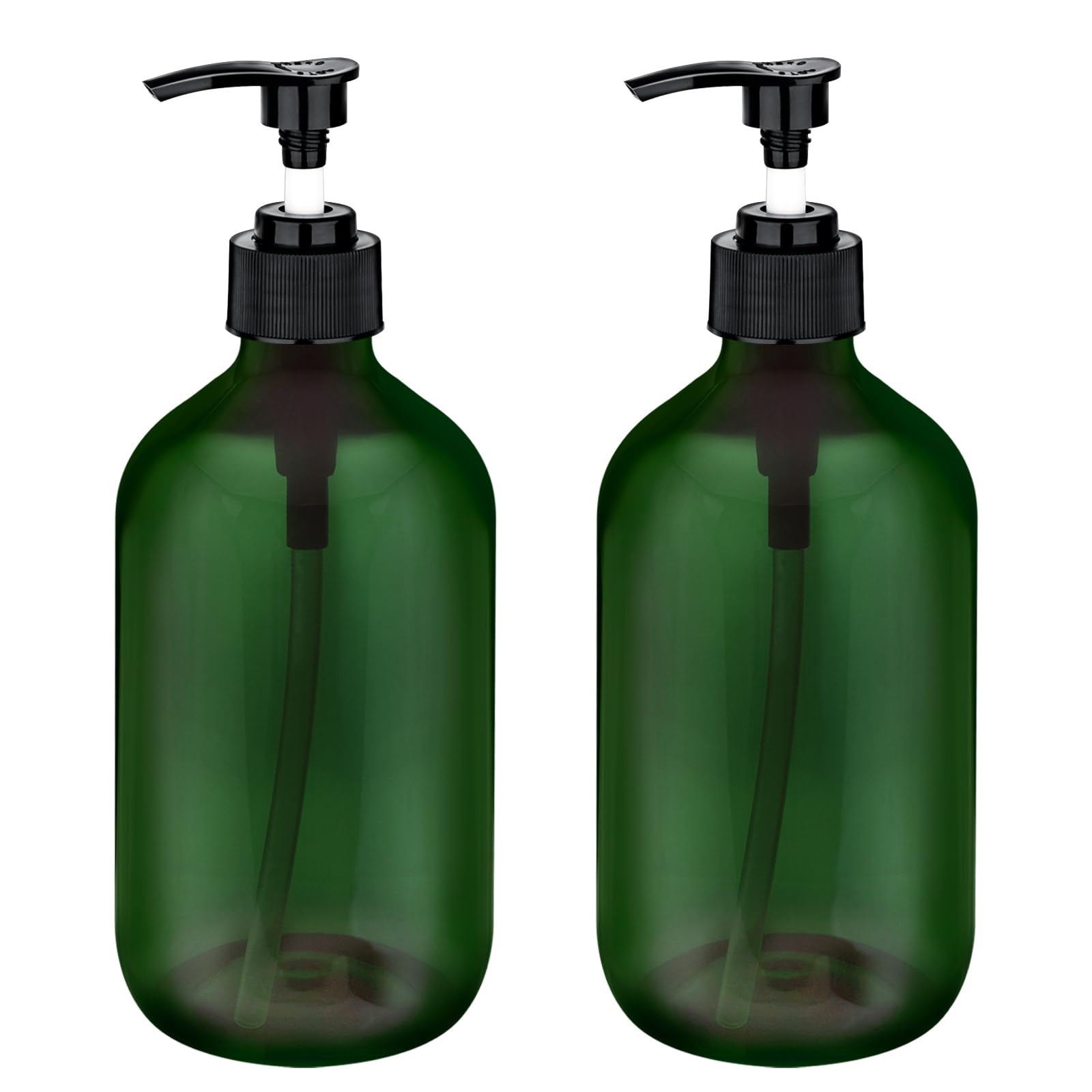 Photo 1 of 1 Pack Pump Bottles Dispenser 16.9 OZ 500ml Bathroom Countertop Pump Dispensers Refillable Plastic Containers for Lotion Shampoo Body Wash Hand Dish Soap Kitchen Accessories with Waterproof Labels