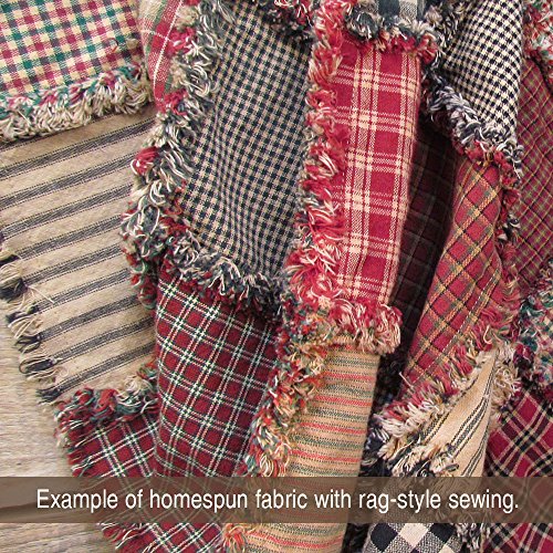 40 Rustic Christmas Charm Pack, 6 inch Precut Cotton Homespun Fabric Squares by JCS