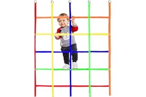 GAITWIN Climbing Cargo Net,Ninja Warrior Obstacle Course for Kids,Rope Net Ladder Monkey Bars for Rock Wall Jungle Gyms Playg