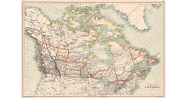 Old Map Of Canada Dominion Of Canada. Shows Provinces. Athabasca/Assiniboia - 1891 - Old Map  - Antique Map - Vintage Map - Canada Maps: 0887440607972: Books - Amazon