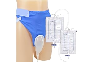 SQRUIHAO Urine Bags for Men, External Urinary Catheter for Male/Famale, Wearable Urinal Bag with Collection Urine Bag (2000ml & 1000ml), Urinary Drainage System, Portable Urine Catheter Bag (Men)
