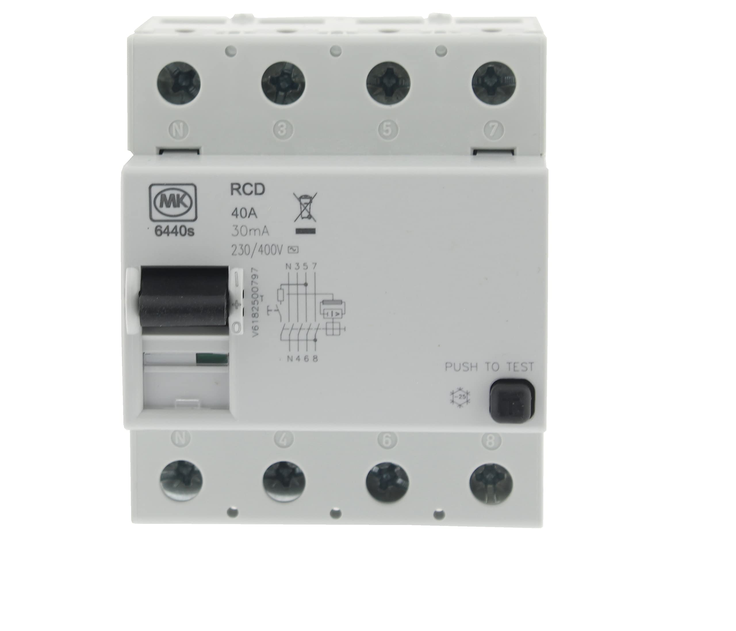 MK 40 AMP 30mA FOUR POLE RCD 6440S