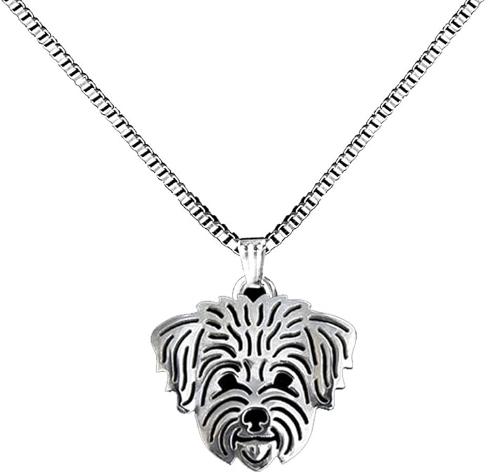 Cute Maltese Dog pendant Silver Plated Pet Maltese Dog Pendant Necklace