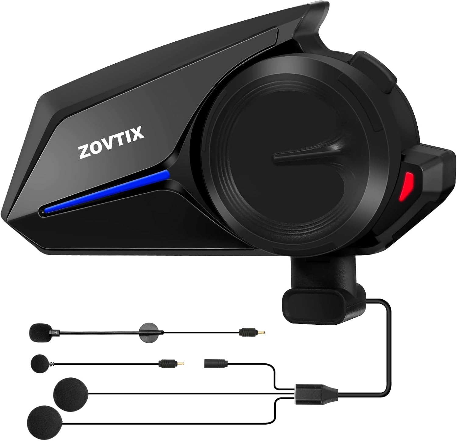 Photo 1 of ZOVTIX Motorcycle Helmet Headsets, 2 Riders 500M Helmet Communication System S2 Motorcycle Intercom Headset with DSP&CVC Noise Cancellation/HiFi Sound/IP67 Waterproof/Wake up Siri - Single Pack