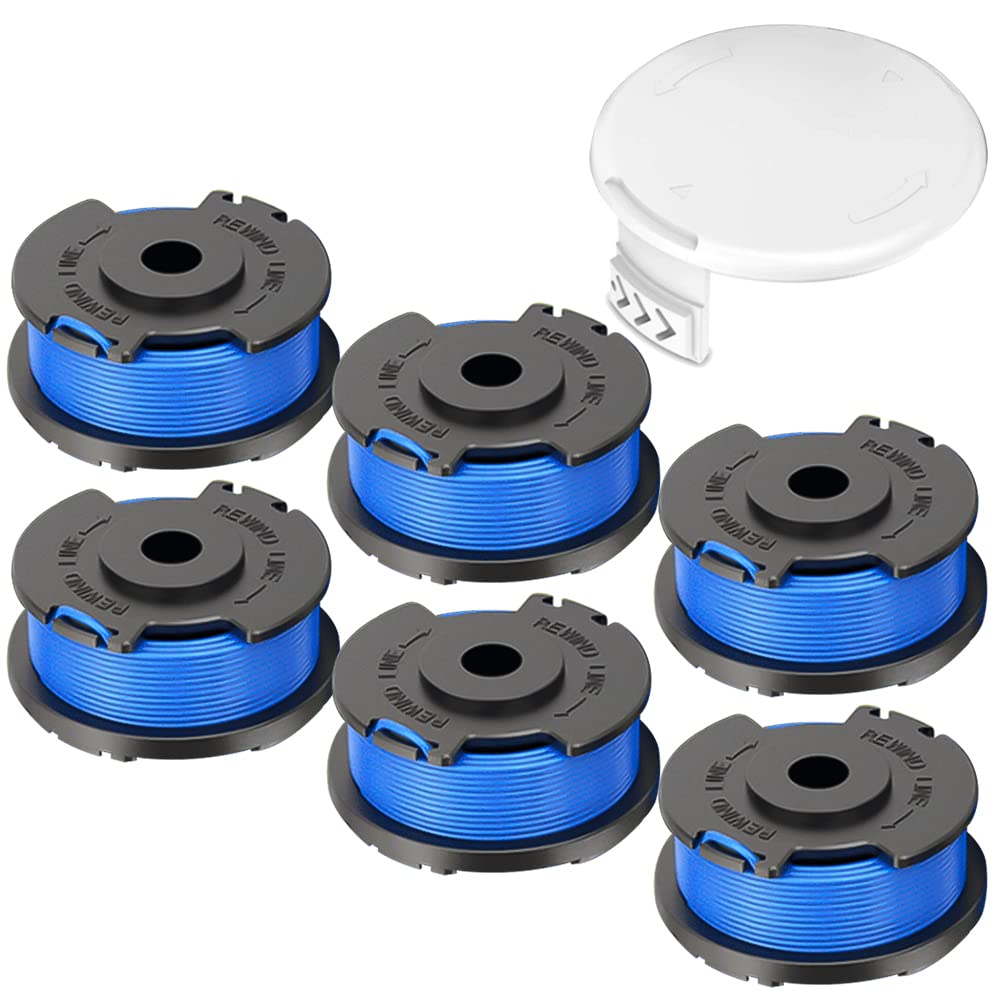 6Pcs Strimmer Spool Replacement for Ryobi One+, Nylon String Trimmer Spool Line for Ryobi Strimmer Wire Refills strimmer Line Garden Accessories for One+ 18V 24V 40V AC14RL3A, Olt1832