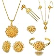 Sajayea 24K Gold Plated Ethiopian Jewelry for Women Set African Wedding Bridal Women Party Gifts