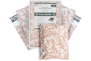 14.5x19 Poly Mailer Envelopes 50 Pcs Large-Sized Colored Designer Shipping Bags For Clothing Cute Mailers Unpadded Self-Sealing Packaging Recyclable Eco-Friendly (Pink Floral) Mini Wander